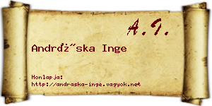 Andráska Inge névjegykártya